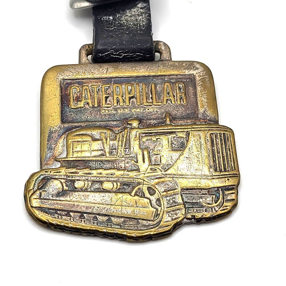 Vintage SIlver Caterpillar Leather Strap 5.5in long